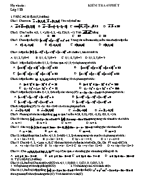 Kiểm tra 45 phút môn Hình 12